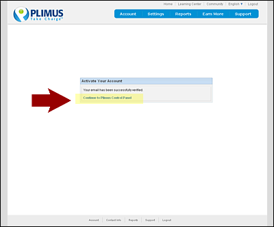 Screenshot Of Plimus Account Activation Page