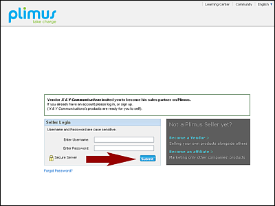 Screenshot Of Plimus Invitation Page